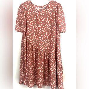 Wonder Nation Girl XL plus dress Pink Ruffled Tiered Sundress with Puff Sleeves